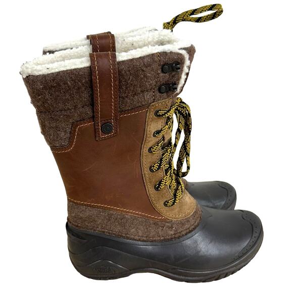 The North Face NWOB Women's Shellista III Mid Boot Demitasse Brown Size 7 - Picture 3 of 10